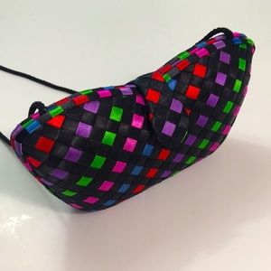 Woven ribbon purse, possibly vintage, EUC